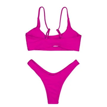FAFOFA Women's High Waist Bikini Set in Barbie Rosy