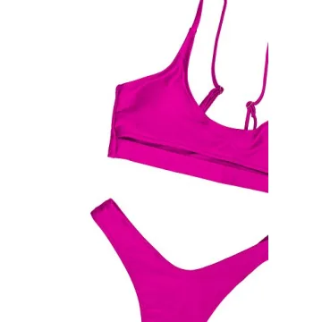 FAFOFA Women's High Waist Bikini Set in Barbie Rosy