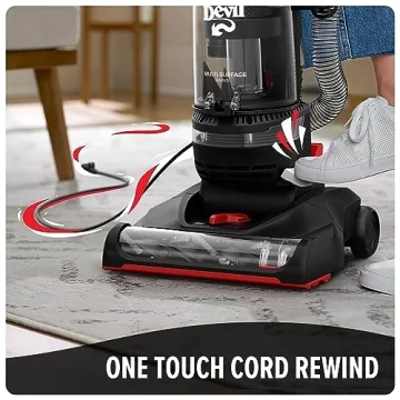 Dirt Devil Multi-Surface Rewind+ Upright Bagless Vacuum Cleaner for Carpet and Hard Floor, Powerful, Lightweight, Corded Vacuum Cleaners for Home Use