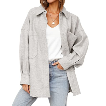 Shop MEROKEETY Women's Wool Shacket Jacket for Fall Style
