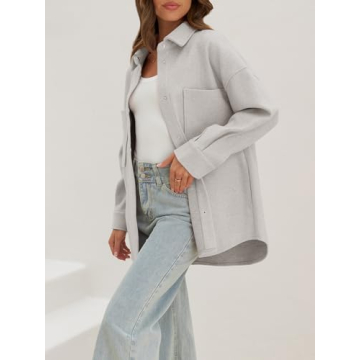 Shop MEROKEETY Women's Wool Shacket Jacket for Fall Style