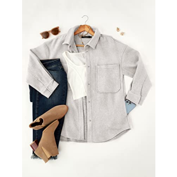 Shop MEROKEETY Women's Wool Shacket Jacket for Fall Style