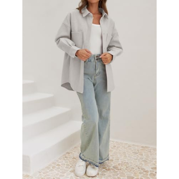 Shop MEROKEETY Women's Wool Shacket Jacket for Fall Style