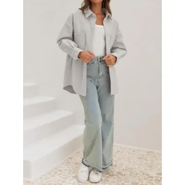 Shop MEROKEETY Women's Wool Shacket Jacket for Fall Style