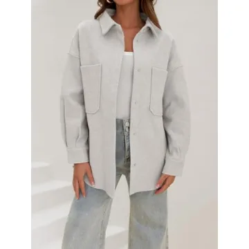 Shop MEROKEETY Women's Wool Shacket Jacket for Fall Style