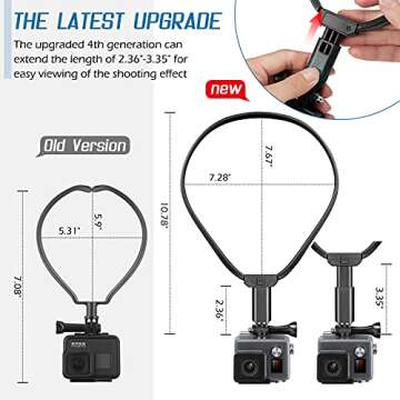Mobile Phone POV/VLOG Neck Holder and Head Strap Mount Kit,Compatible with iPhone 12 11 Pro Max Plus,GoPro Hero 9, 8, 7, 6, 5,OSMO Action, AKASO,Action Camera and Cell Phone Video Shoot Accessories