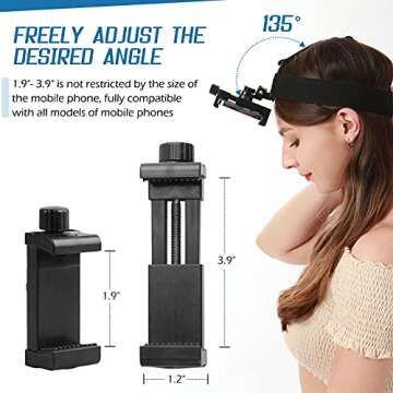 Mobile Phone POV/VLOG Neck Holder and Head Strap Mount Kit,Compatible with iPhone 12 11 Pro Max Plus,GoPro Hero 9, 8, 7, 6, 5,OSMO Action, AKASO,Action Camera and Cell Phone Video Shoot Accessories