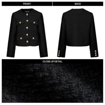 Stylish URBAN REVIVO Cropped Tweed Blazer for Women