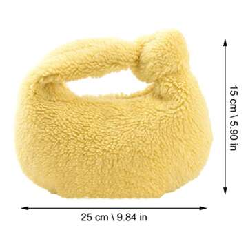 VALICLUD Winter Plush Dumpling Bag Fashionable Handbag Portable Storage Pouch