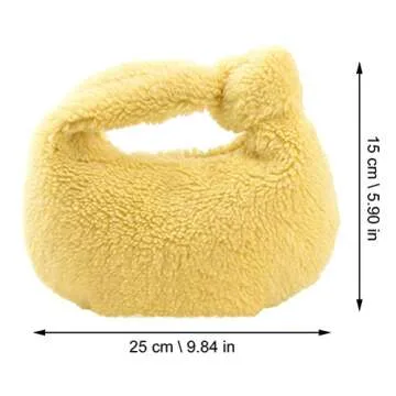 VALICLUD Winter Plush Dumpling Bag Fashionable Handbag Portable Storage Pouch