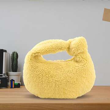 VALICLUD Winter Plush Dumpling Bag Fashionable Handbag Portable Storage Pouch