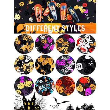 Halloween Nail Glitter Sequins for Fun Nail Art