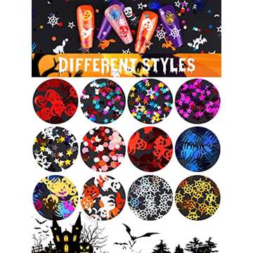 Halloween Nail Glitter Sequins for Fun Nail Art