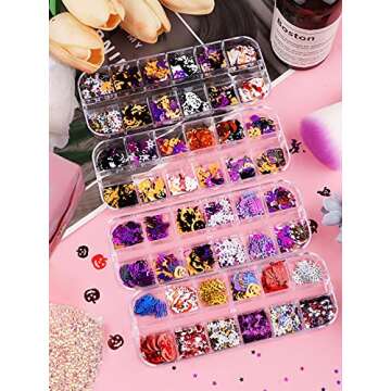 Halloween Nail Glitter Sequins for Fun Nail Art