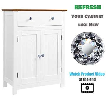 26 pcs Glass Cabinet Knobs Crystal Drawer Pulls Clear 30 mm Diamond for Kitchen, Bathroom Cabinet, Dresser and Cupboard by DeElf