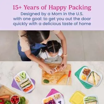 Bentgo Easyboxes - Original Stackable Lunch Boxes - Reusable 3-Compartment Food Containers for Kids and Adults - Bento Lunch Box for Meal Prep, School, & Work - BPA Free, Set of 4 (Brights)