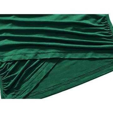 VETIOR Green Crop Top Cute Long Sleeve Criss Cross V Neck Shirts Tops for Women Trendy Going Out Medium Dark Green