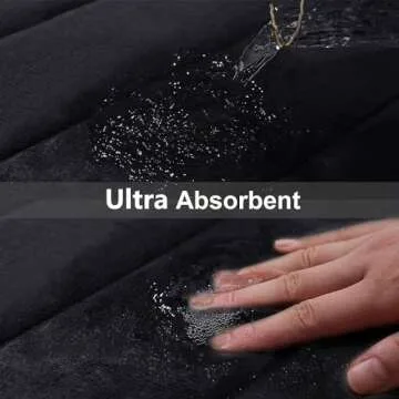 Buganda Memory Foam Bath Mat, 24" x 16", Ultra Soft and Non-Slip Bathroom Rugs, Water Absorbent and Machine Washable Bath Rug for Bathroom, Shower, and Tub, Black