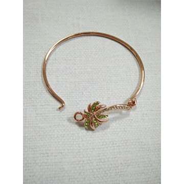 MANZHEN Beach Jewelry Palm Tree Bangle Bracelet Summer Style Hook Bangle (silver)