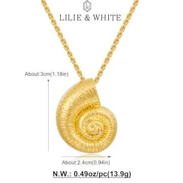 Elegant LILIE&WHITE Gold Conch Pendant Necklace for Women