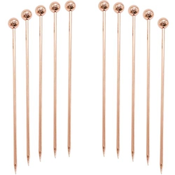 10pcs Cocktail Sticks Set Stainless Steel Fruit Sticks,Reusable Drink Picks Appetizer Toothpicks Mar...