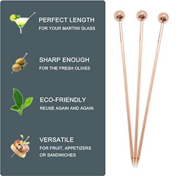 10pcs Stainless Steel Cocktail Sticks Set for Drinks