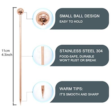 10pcs Stainless Steel Cocktail Sticks Set for Drinks