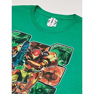 Nintendo Men's Samus Nine Up T-Shirt - Kelly Heather, Size Large