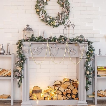 Geetery 18 Feet Boho Wood Beads Garland for Christmas Decor