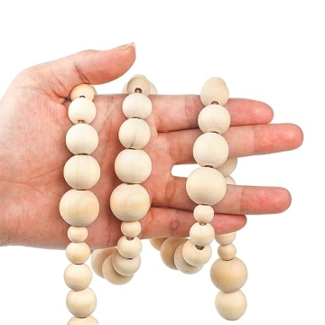 Geetery 18 Feet Boho Wood Beads Garland for Christmas Decor