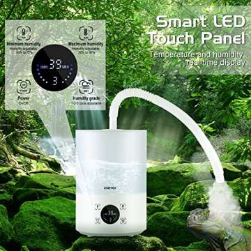 Smart Reptile Fogger Humidifiers with Humidity Control, Reptile Terrarium Humidifier Smart Touch, 3 ...
