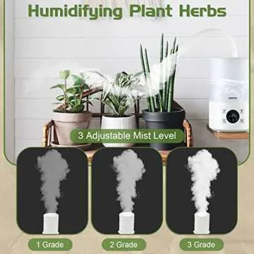 Smart Reptile Fogger Humidifiers with Humidity Control, Reptile Terrarium Humidifier Smart Touch, 3 Grades Adjustable Fogger with Hose for Reptile Amphibians Herps Snakes Plants