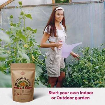 Organo Republic Vegetable Non-GMO Heirloom Seeds for Planting Vegetables and Fruits - 15 Seed Packets in Home Survival Garden Hydroponic Seeds Variety Bulk Pack Viggies for Indoor and Outdoor Planting
