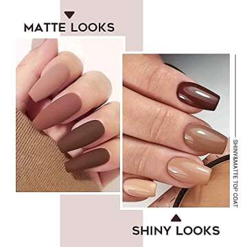 modelones 5Pcs Gel Nail Polish Matte Top Coat & Base Coat Set with Nail Primer and Nail Prep Dehydrator