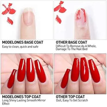 modelones 5Pcs Gel Nail Polish Matte Top Coat & Base Coat Set with Nail Primer and Nail Prep Dehydrator