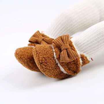 Timatego Newborn Baby Boys Girls Cozy Fleece Booties with Grippers Stay On Slipper Socks Infant Todd...