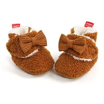Timatego Cozy Fleece Baby Booties Stay On Slippers