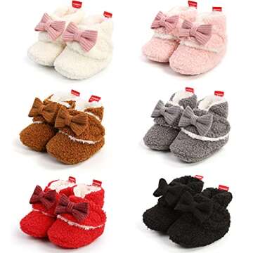 Timatego Cozy Fleece Baby Booties Stay On Slippers