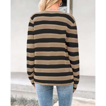 Stylish BTFBM Striped Cardigan for Women - Fall 2024 Fashion
