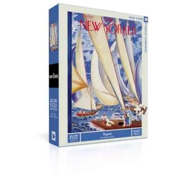 New York Puzzle Company - New Yorker Regatta - 1000 Piece Jigsaw Puzzle for Adults by Garrett Price