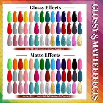 JEWHITENY 45 PCS Gel Nail Kit with 42 Colors Nail Polish Set Green Blue Red Pink Collection Gifts for Women
