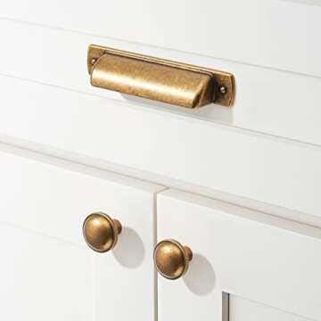 Khtumeware Antique Brass Drawer Pulls – 10 Pack Hardware