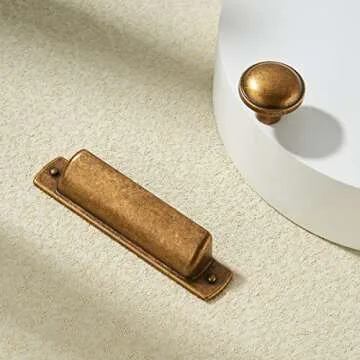 Khtumeware Antique Brass Drawer Pulls – 10 Pack Hardware