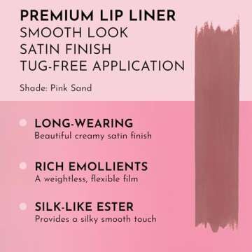 Lawless Forget the Filler Definer Liner - Pink Sand - Premium Lip Liner with Natural Ingredients to ...