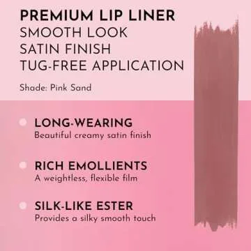 Lawless Forget the Filler Definer Liner - Pink Sand - Premium Lip Liner with Natural Ingredients to ...