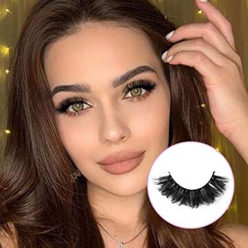 Natural False Eyelashes Fluffy Mink Lashes 3D Wispy D Curl Eye Lashes Russian Strip Thick Full False...
