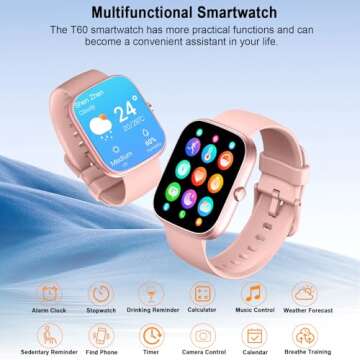 Stylish UAUE-T60 Smart Watch for Women with Health Tracking