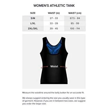 Sweat Shaper Women's Premium Workout Tank Top Slimming Polymer Sauna Vest (Small-Medium, Black)