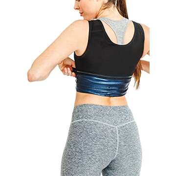 Sweat Shaper Women's Premium Workout Tank Top Slimming Polymer Sauna Vest (Small-Medium, Black)