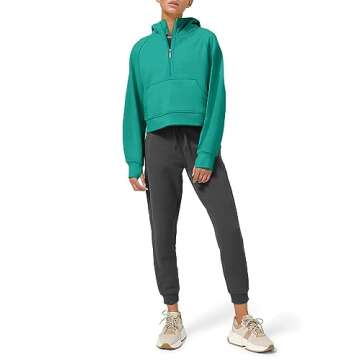 LASLULU Womens Fleece Lined Crop Hoodies Cropped Sport Athletic Hoodie Stand Collar Winter Warm Sweater Zipper Sweatshirt Long Sleeve Pullover Tops(Aqua Green Small)